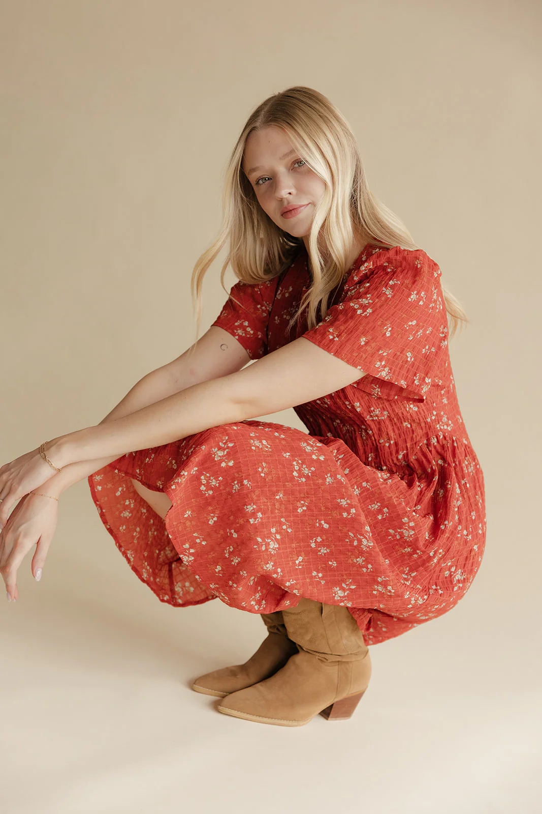 Vintage Flame Floral Dress - Image 4