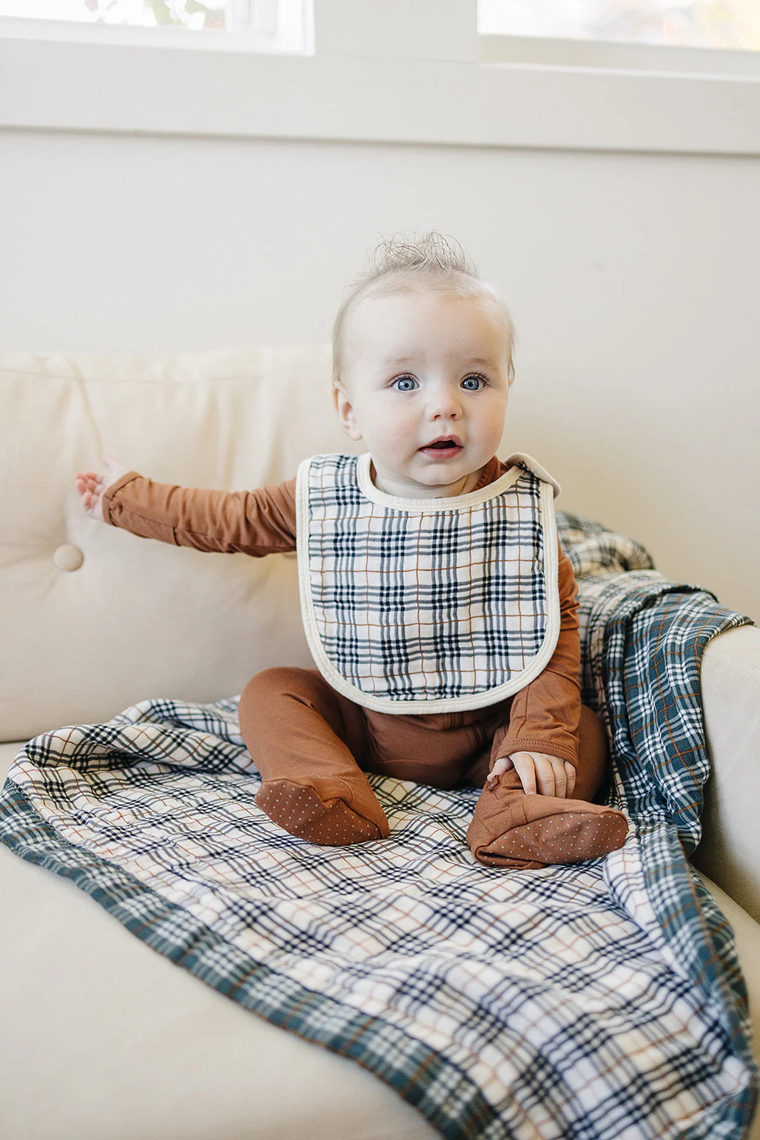 Vintage Plaid + Navy Plaid Muslin Quilt - Image 5