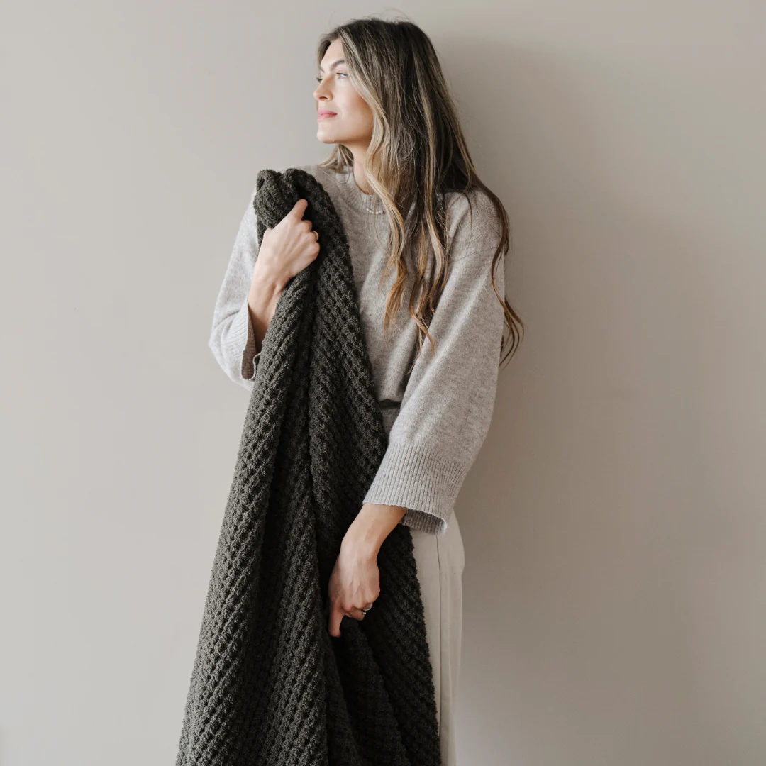 WAFFLE KNIT THROW BLANKETS - Image 18