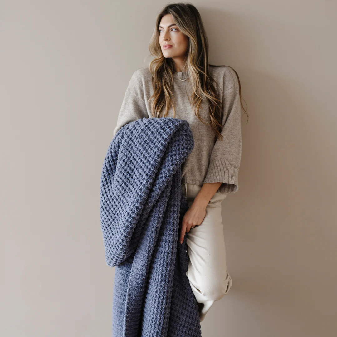 WAFFLE KNIT XL THROW BLANKETS - Image 3