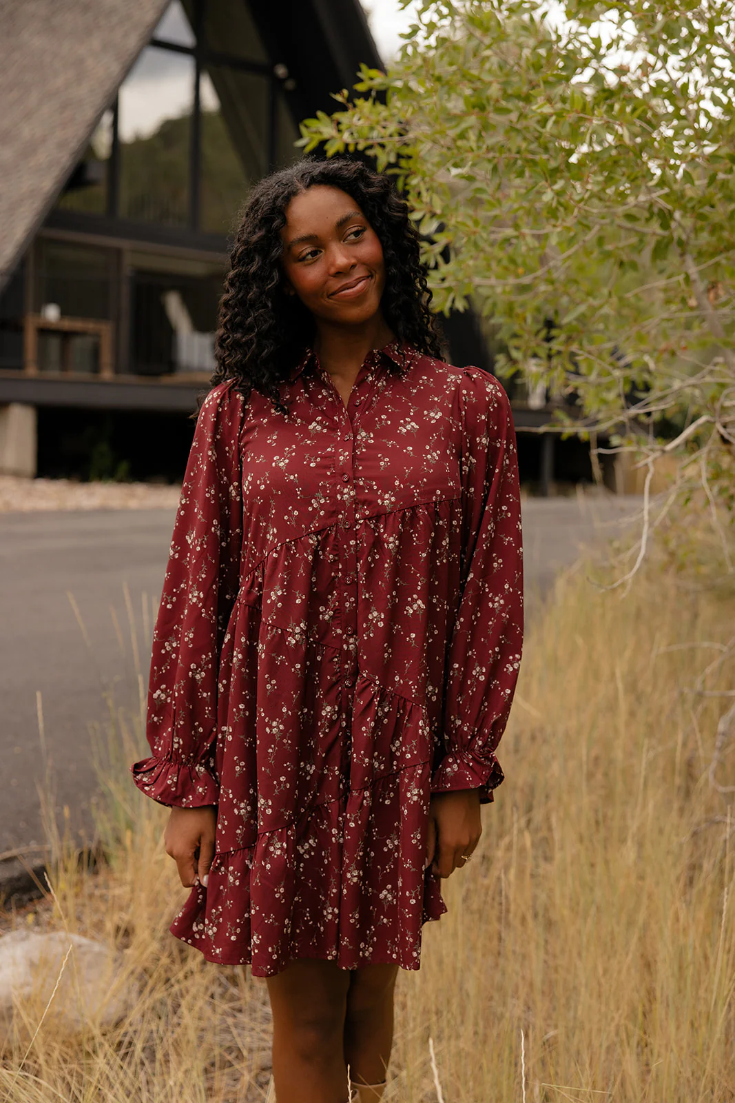 Wildberry Bloom Ruffle Sleeve Dress - Image 3