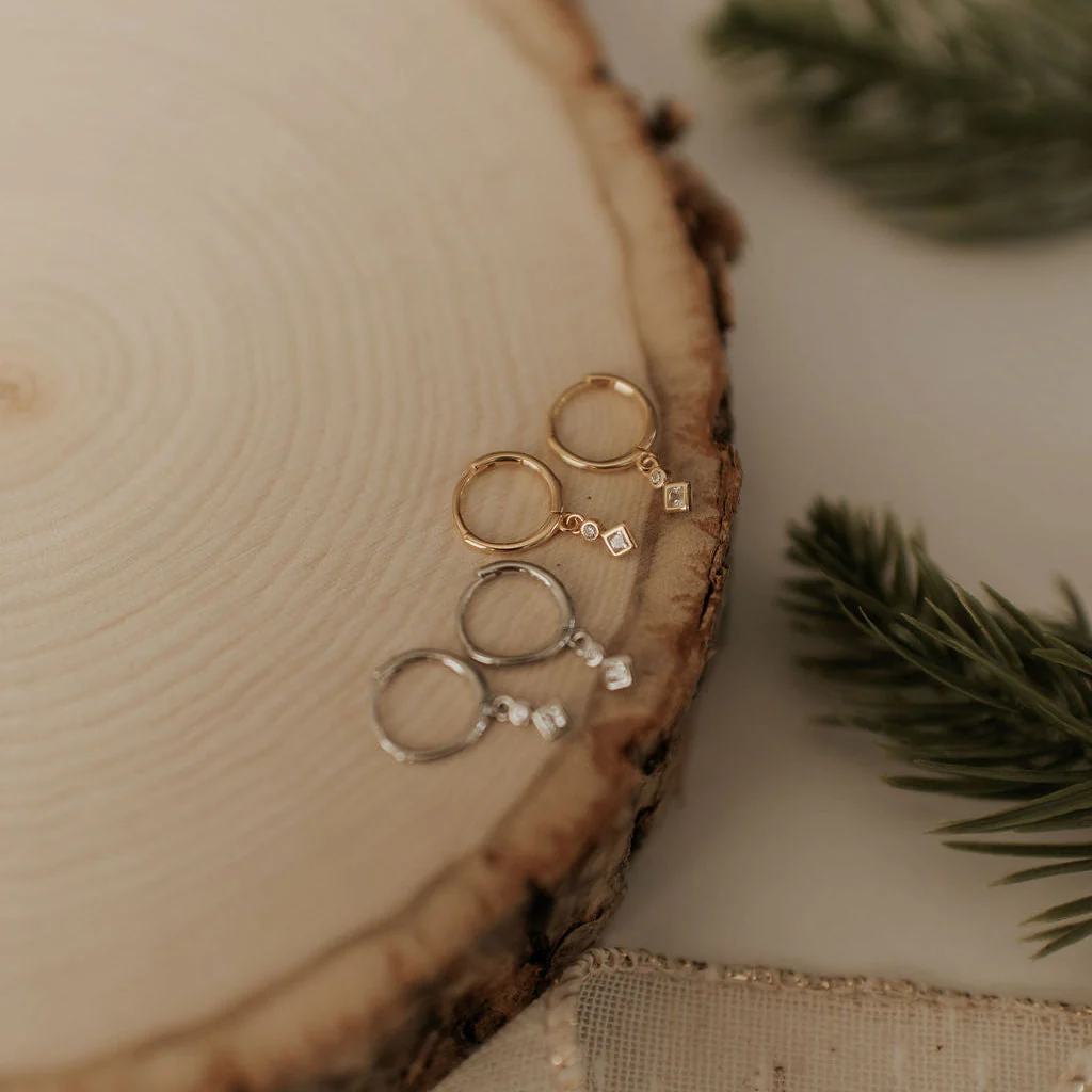 Willow Diamond Dangle Hoops - Image 7