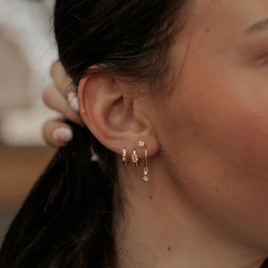 Willow Diamond Dangle Hoops - Image 8