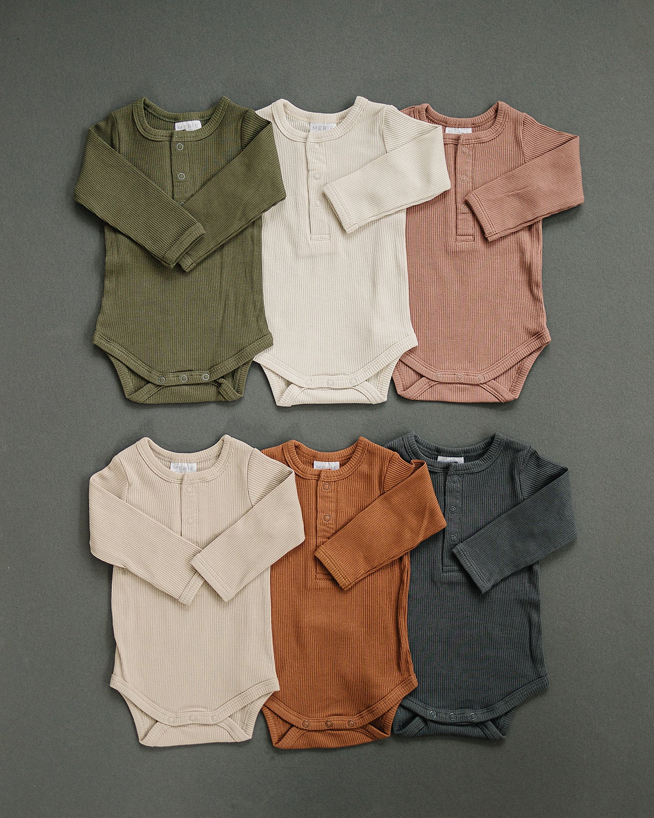 Winter Green Organic Snap Long Sleeve Ribbed Bodysuit - Image 4
