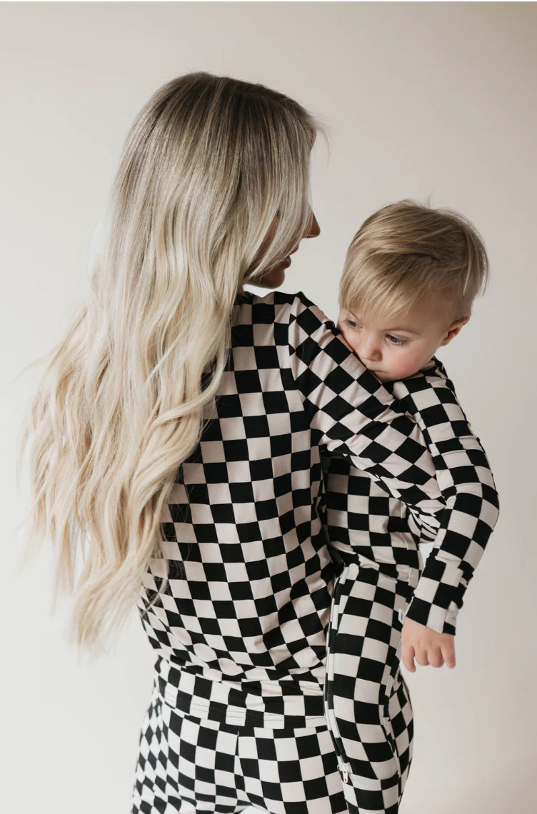 Women's Bamboo Pajamas | Black Checkered - Image 16