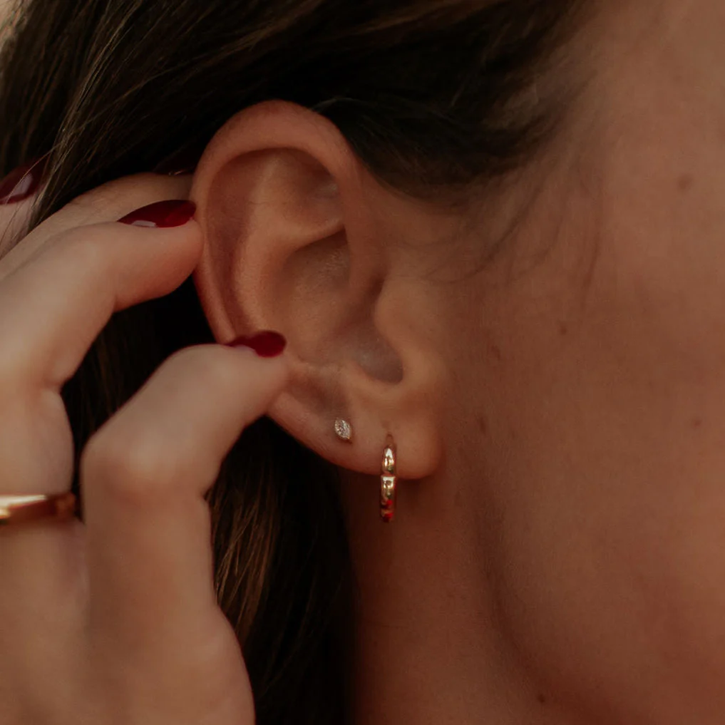 Zoe Marquise Diamond Flat Back Studs - Image 3
